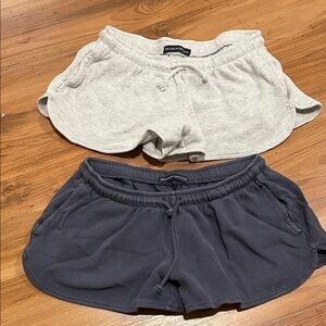 Brandy Melville Women's Athletic Shorts - Light Gray and Dark Blue